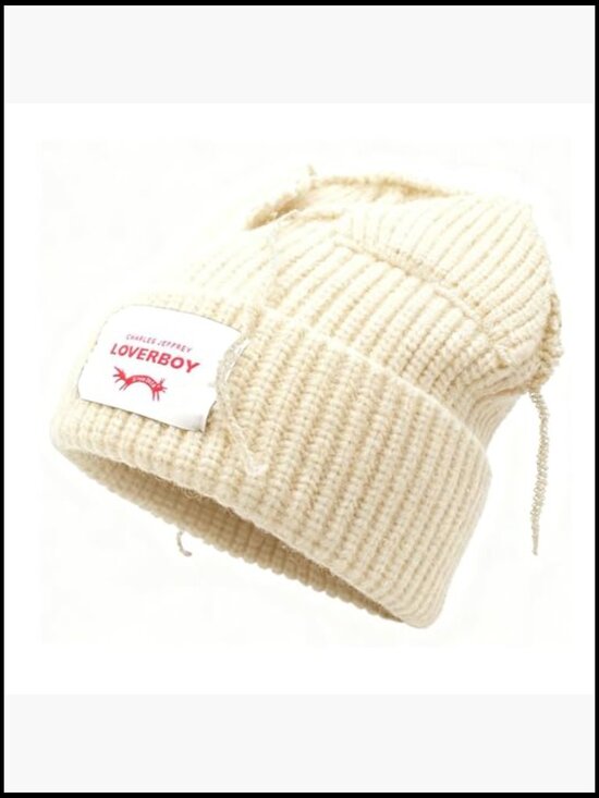 Hand Knitted Slouchy Beanie with Bunny Cat Ears Y2K Winter Hat main image 6